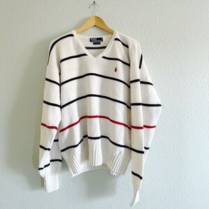 Vintage Polo by Ralph Lauren 100% Cotton V Neck Sweater